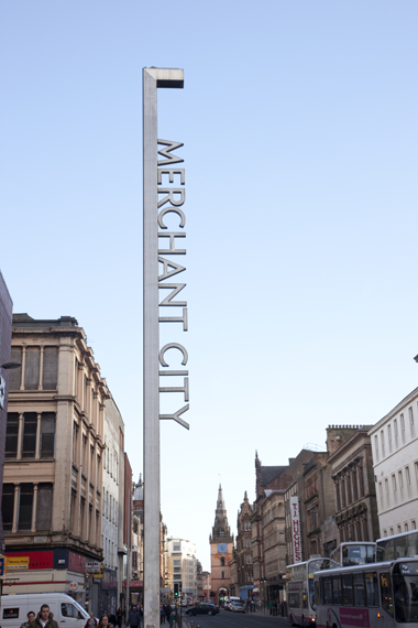Awards winning signage for Merchant City public realm areas
